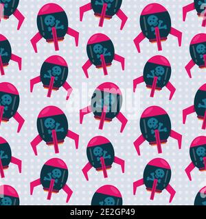 nuke missile bomb seamless pattern vector illustration Stock Vector