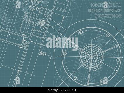 Cover, flyer. Vector engineering illustration. Blueprint. Corporate Identity Stock Vector