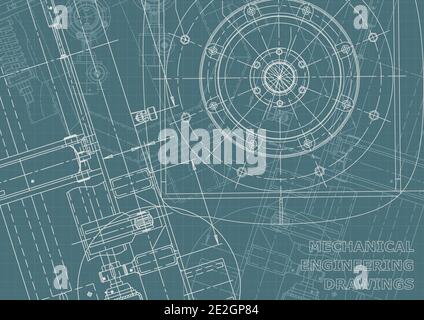 Vector banner. Engineering drawings. Mechanical instrument making. Technical abstract Corporate Identity Stock Vector