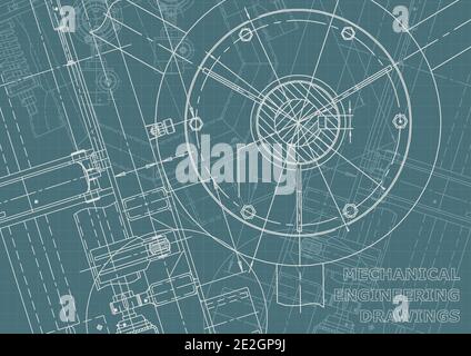 Vector banner. Engineering drawing. Mechanical instrument making. Corporate Identity Stock Vector