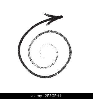 Handdrawn stipple arrow vector in sketch style isolated on white background. Arrows pencil vector illustration. Stock Vector