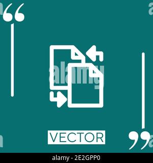 transfer files vector icon Linear icon. Editable stroke line Stock Vector