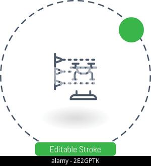 d printer vector icon editable stroke outline icons for web and mobile Stock Vector