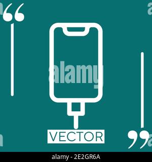 charging status vector icon Linear icon. Editable stroke line Stock Vector