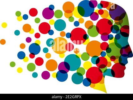 Vector sign innovative generation, head and circles Stock Vector