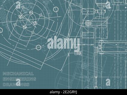 Vector engineering illustration. Corporate Identity. Mechanical engineering drawing. Technical Stock Vector