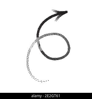 Handdrawn stipple arrow vector in sketch style isolated on white background. Arrows pencil vector illustration. Stock Vector