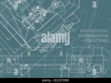 Machine-building industry. Computer aided design systems. Technical illustration. Corporate Identity Stock Vector