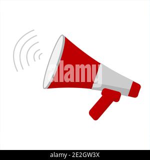 Megaphone icon on white background. Flat illustration. Stock Vector