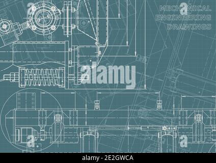 Mechanical instrument making. Corporate Identity. Technical illustration. Vector Stock Vector