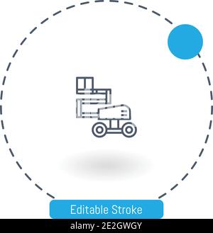 crane vector icon editable stroke outline icons for web and mobile Stock Vector