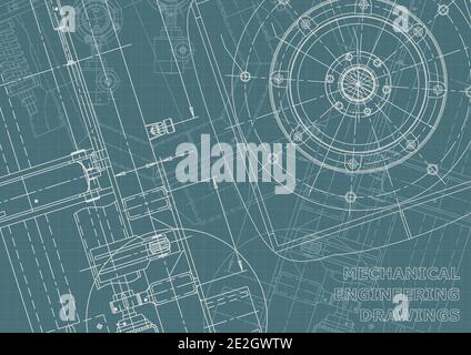 Vector banner. Engineering drawings. Corporate Identity. Technical abstract backgrounds Stock Vector