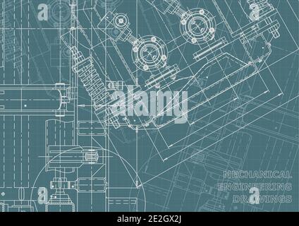 Mechanical instrument making. Technical illustration. Blueprint, cover. Corporate Identity Stock Vector