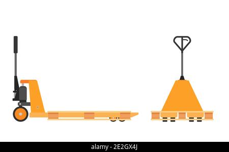 Hand pallet jack lift isolated on white. Stock Vector