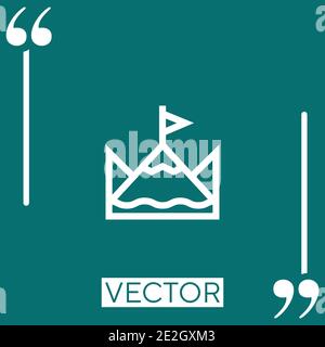 mountain vector icon Linear icon. Editable stroked line Stock Vector