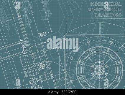 Cover. Vector engineering drawings. Mechanical instrument Corporate Identity Stock Vector