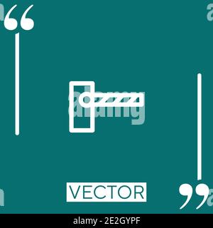 parking barrier vector icon Linear icon. Editable stroked line Stock Vector