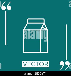 milk brik vector icon Linear icon. Editable stroke line Stock Vector