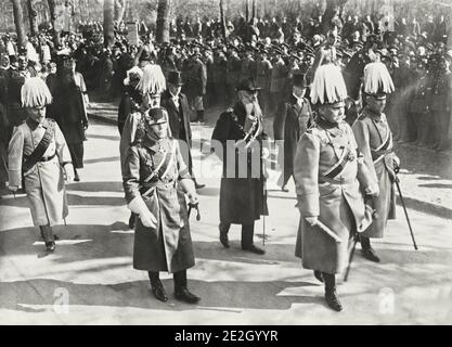 Funeral of the ex-Empress Augusta 19 April 1921 in Potsdam. In the foreground of the photo: Ludendorf, Hindenburg, Tirpitz. Germany Stock Photo