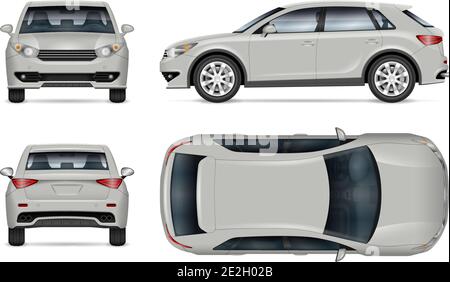 Realistic SUV vector mockup. Isolated template of red car on white ...