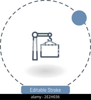 container hanging vector icon editable stroke outline icons for web and mobile Stock Vector