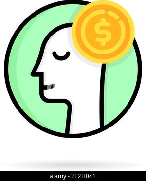 linear rich man like round logo Stock Vector