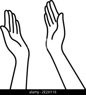 simple thin line hands like highfive Stock Vector