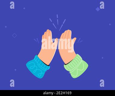 Two hands are giving a high-five Stock Vector