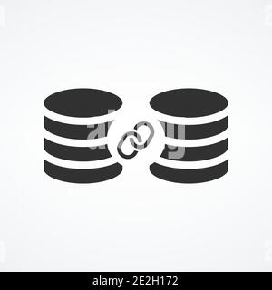 databases linked, backup data. Stock Vector illustration isolated Stock Vector