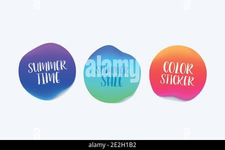 Color sticker vector template. Vector set sticker for your poster, flyer, brochures, banner template. Vector illustration design elements. Colorful a Stock Vector