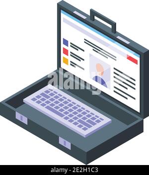 Online recruitment icon. Isometric of online recruitment vector icon for web design isolated on white background Stock Vector