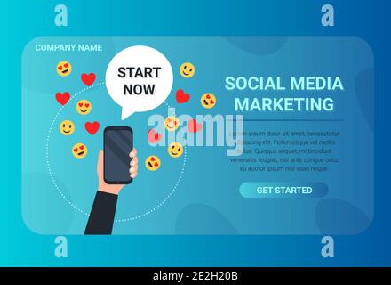 Social media marketing banner Stock Vector
