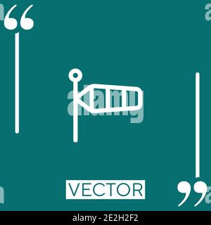 windsock vector icon Linear icon. Editable stroked line Stock Vector
