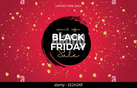 Black friday red and black abstract banner design Stock Vector