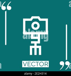 camera tripod vector icon Linear icon. Editable stroked line Stock Vector
