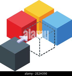 Cube solution icon. Isometric of cube solution vector icon for web design isolated on white background Stock Vector