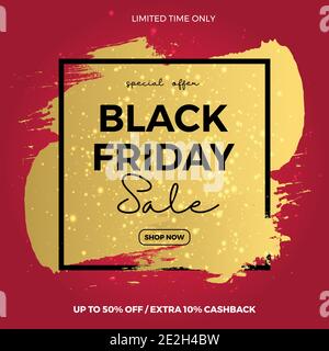 Black friday red and black abstract banner design Stock Vector