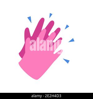 Clapping hands applause. Thank you. Isolated white Stock Vector