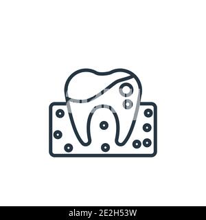 Gum outline vector icon. Thin line black gum icon, flat vector simple element illustration from editable medical concept isolated on white background Stock Vector