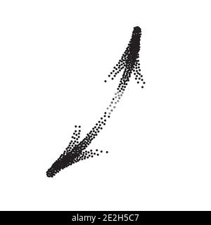 Handdrawn stipple arrow vector in sketch style isolated on white background. Arrows pencil vector illustration. Stock Vector