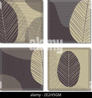 multi-page botanical abstract background or poster template with copy space for text vector illustration. Stock Vector