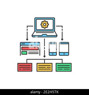 Web platform color line icon. Crowdfunding. Sign for web page, app. UI UX GUI design element. Editable stroke Stock Vector