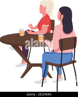 Women testing different foods flat color vector faceless character Stock Vector