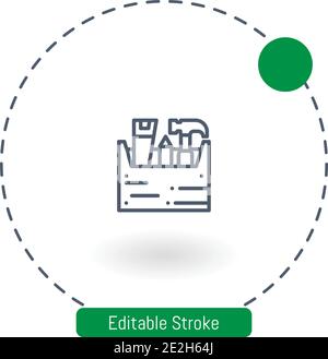 carpenter vector icon editable stroke outline icons for web and mobile Stock Vector