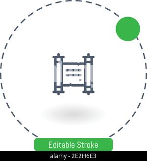 manuscript vector icon editable stroke outline icons for web and mobile Stock Vector