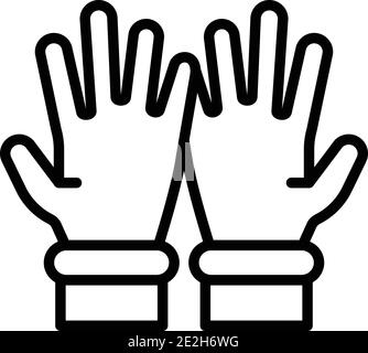 Medicine gloves icon. Outline medicine gloves vector icon for web design isolated on white background Stock Vector