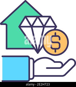 Real estate assets RGB color icon Stock Vector