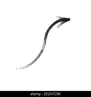 Handdrawn stipple arrow vector in sketch style isolated on white background. Arrows pencil vector illustration. Stock Vector