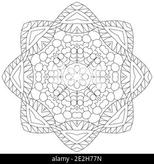 Vector piece of cake with abstract ornaments with mandala. Hand drawn illustration for t-shirt in zentangle, doodle style. Stock Vector