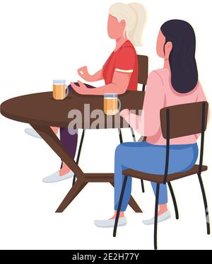 Women testing different foods flat color vector faceless character Stock Vector